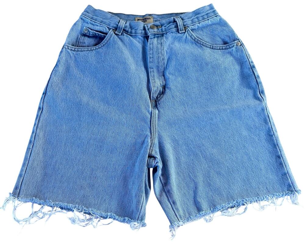 Vintage 90s Northwest Blue Size M Light Wash High Rise Mom Jeans Denim Shorts